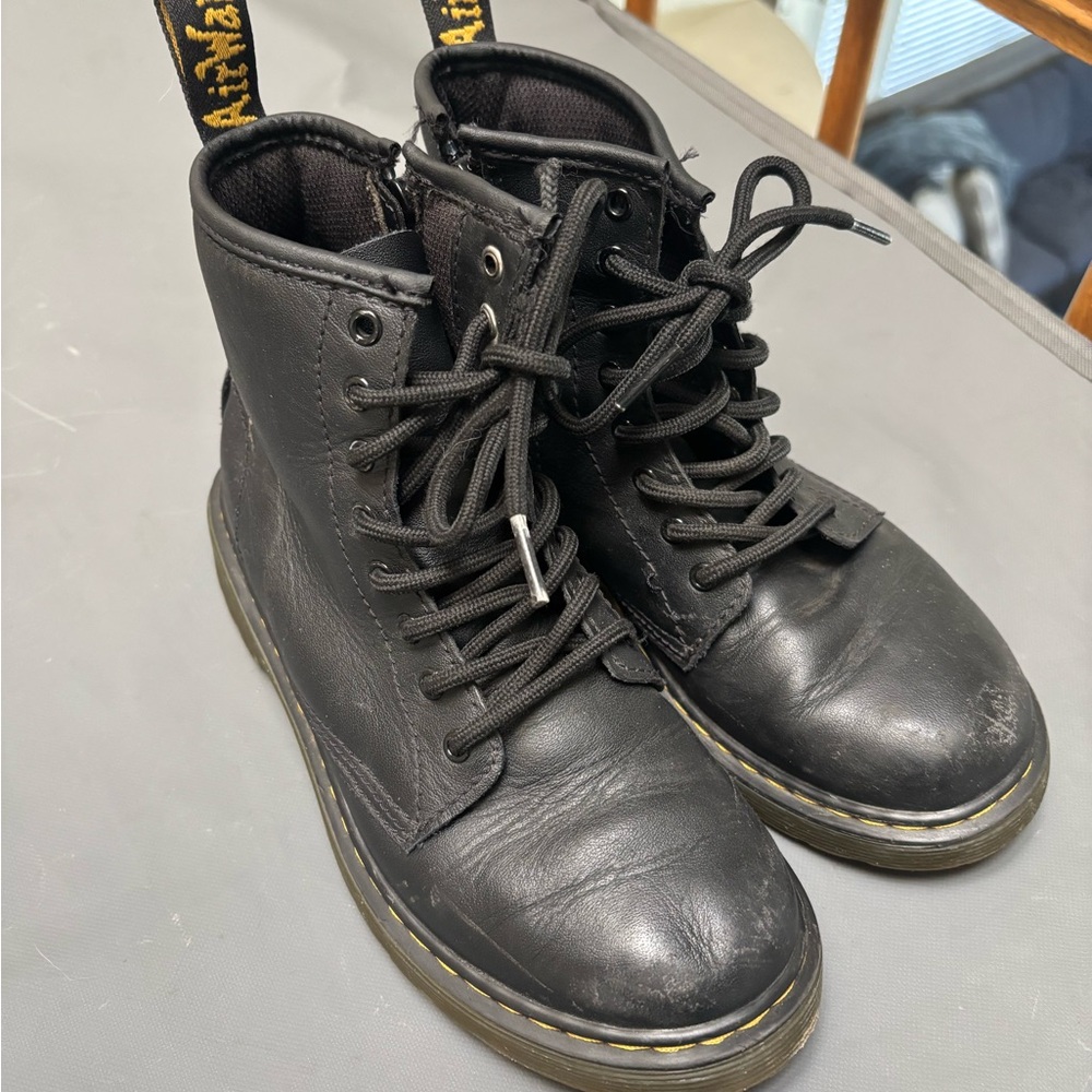 Girls Dr. Martens Black Leather Boots